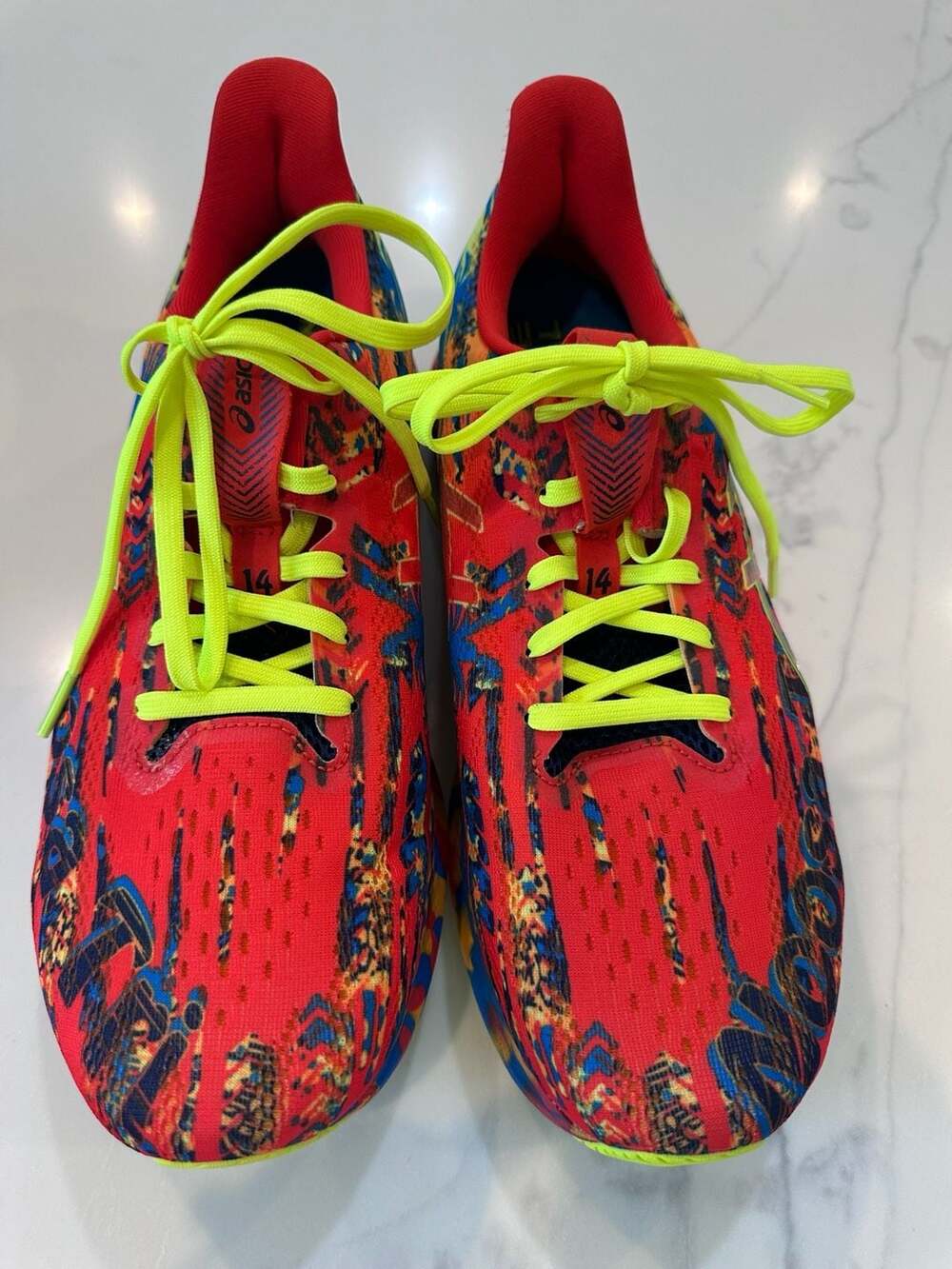 Size 9.5 ASICS Running Shoes Gel-Nimbus 26 Sunset Sunrise Multi-Color Men's
